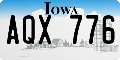 IA license plate AQX776