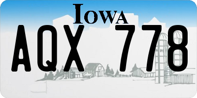 IA license plate AQX778