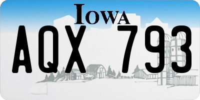 IA license plate AQX793