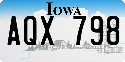 IA license plate AQX798