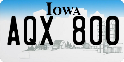 IA license plate AQX800