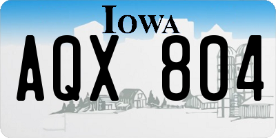 IA license plate AQX804