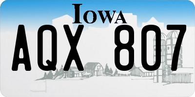 IA license plate AQX807