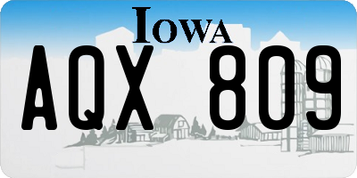 IA license plate AQX809