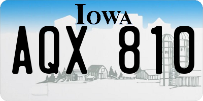 IA license plate AQX810