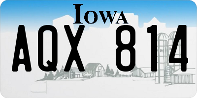IA license plate AQX814