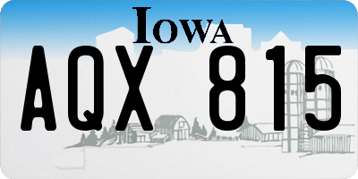 IA license plate AQX815