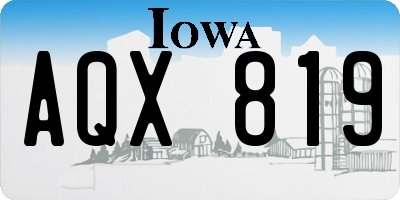 IA license plate AQX819