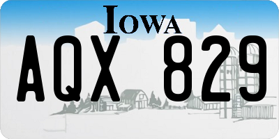 IA license plate AQX829
