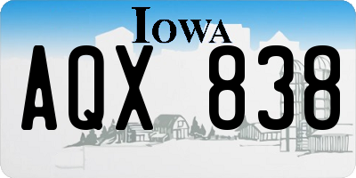 IA license plate AQX838