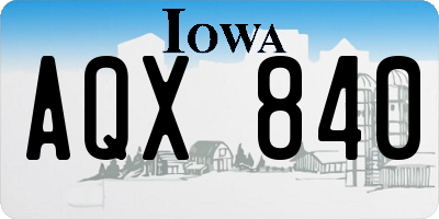 IA license plate AQX840