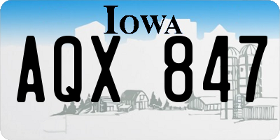 IA license plate AQX847