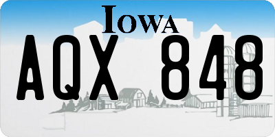 IA license plate AQX848