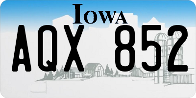 IA license plate AQX852
