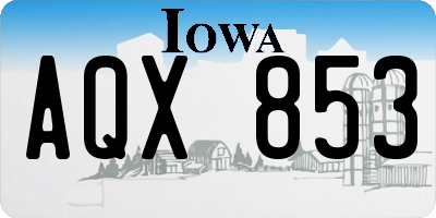 IA license plate AQX853