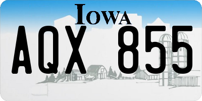 IA license plate AQX855