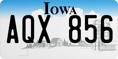 IA license plate AQX856