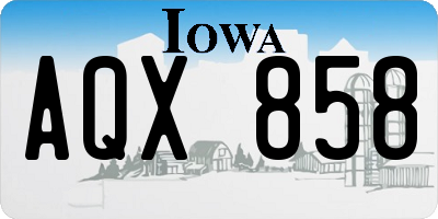IA license plate AQX858