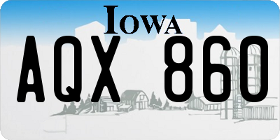 IA license plate AQX860