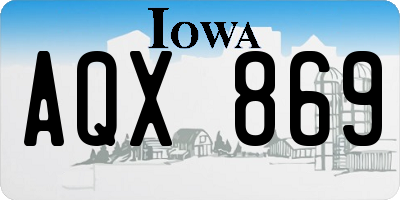 IA license plate AQX869