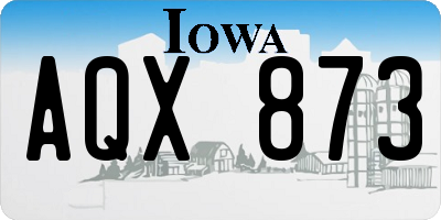 IA license plate AQX873