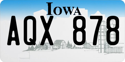 IA license plate AQX878