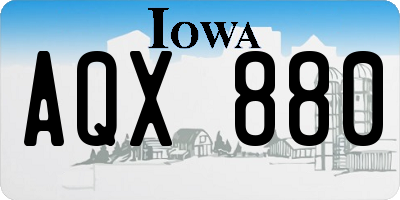 IA license plate AQX880