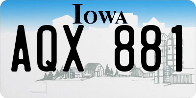 IA license plate AQX881