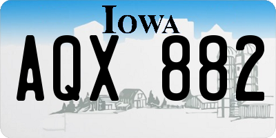 IA license plate AQX882