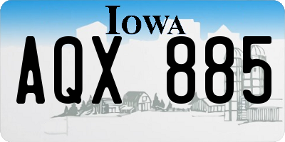 IA license plate AQX885
