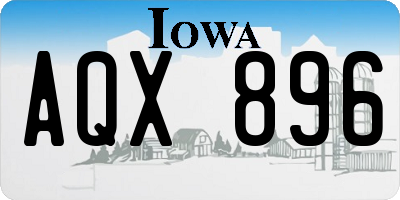 IA license plate AQX896