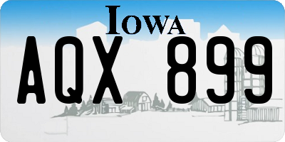 IA license plate AQX899