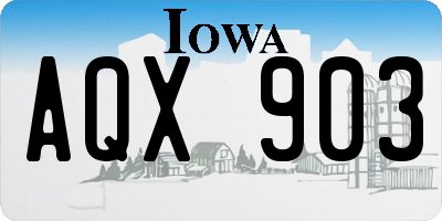 IA license plate AQX903