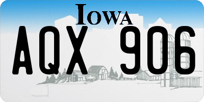 IA license plate AQX906