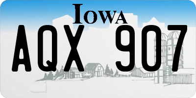 IA license plate AQX907