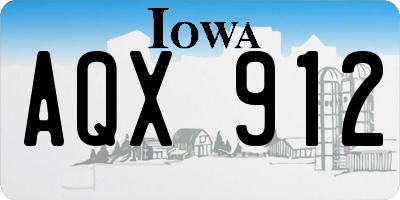 IA license plate AQX912