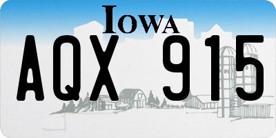 IA license plate AQX915