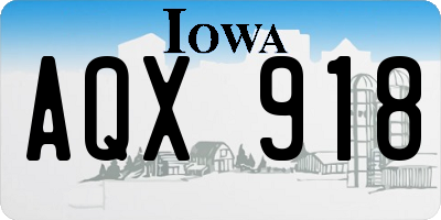 IA license plate AQX918