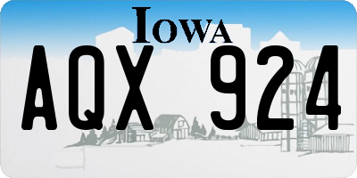IA license plate AQX924