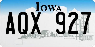 IA license plate AQX927
