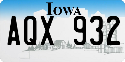 IA license plate AQX932