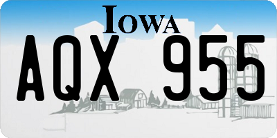 IA license plate AQX955