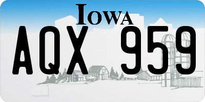 IA license plate AQX959