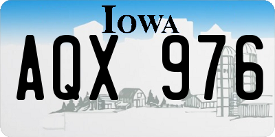 IA license plate AQX976