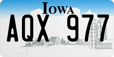 IA license plate AQX977