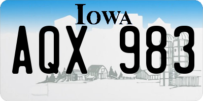 IA license plate AQX983