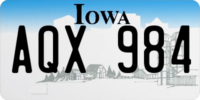 IA license plate AQX984