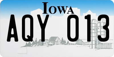 IA license plate AQY013
