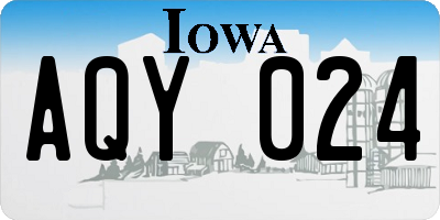 IA license plate AQY024