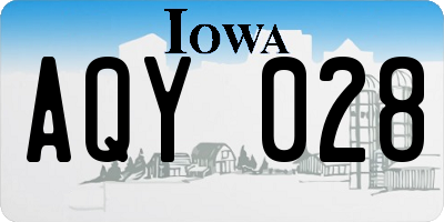 IA license plate AQY028